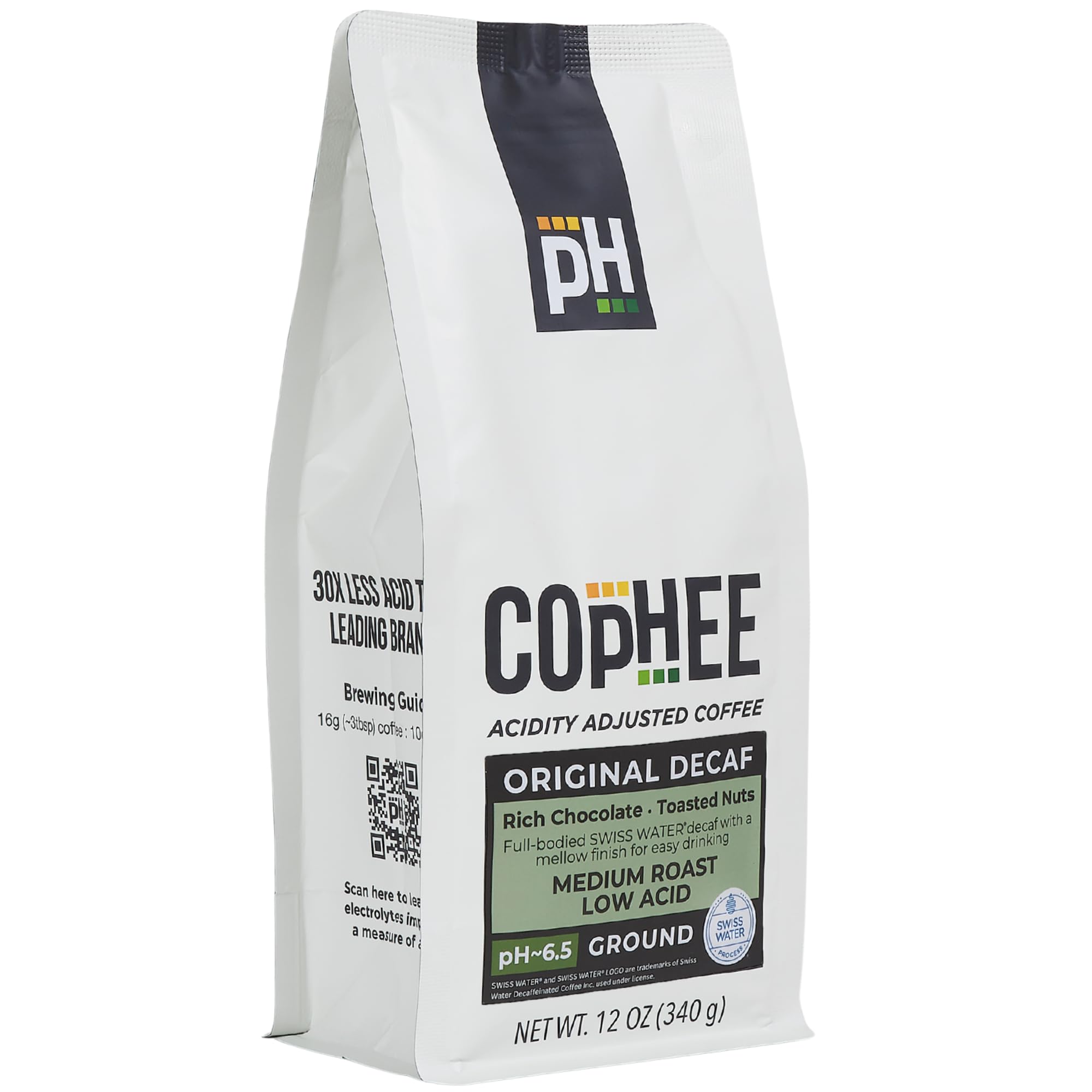 COpHEE front packaging 12 oz bag showing pH label and brand benefit