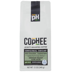 COpHEE label with printed pH and roast info emphasizing transparency benefit