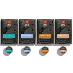 Close-up of Copper Moon K-Cup pod detail highlighting seal freshness
