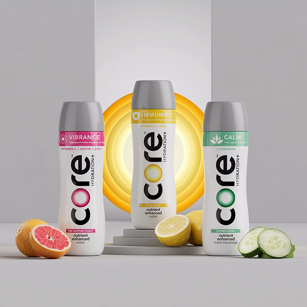 CORE wide mouth cap open, illustrating faster hydration and easy refill