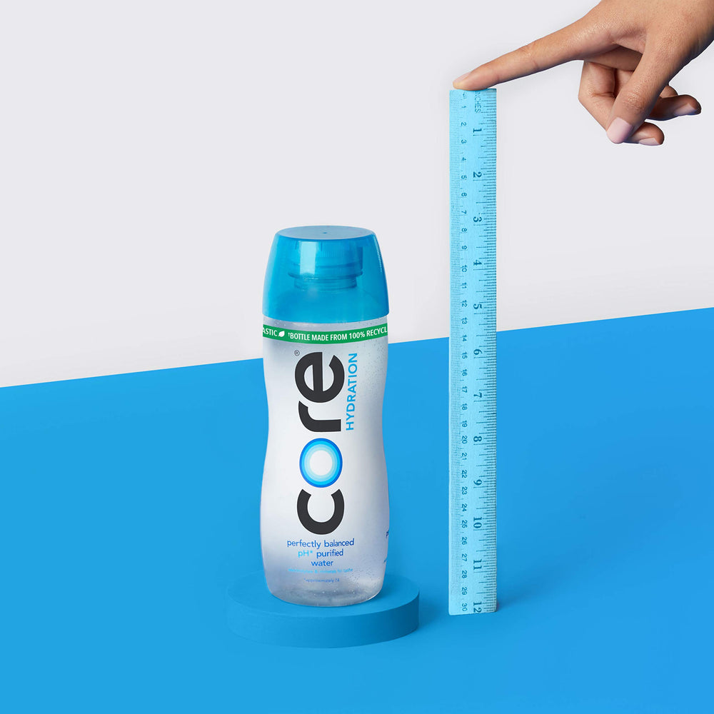Core sports-cap top view showing quick-sip convenience benefit