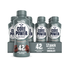 Core Power Elite front packaging showing chocolate bottle and brand benefits