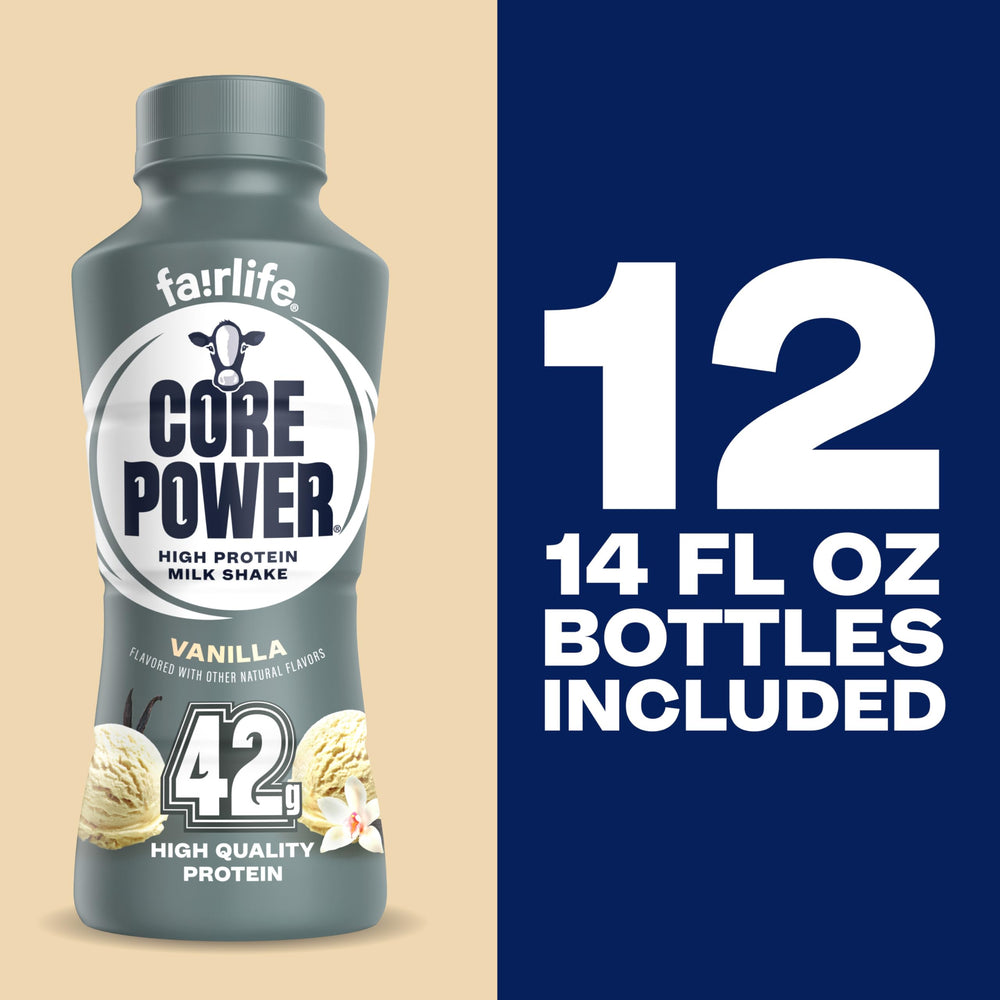 Core Power Elite bottle held in hand to show 14 oz scale and portable recovery benefit