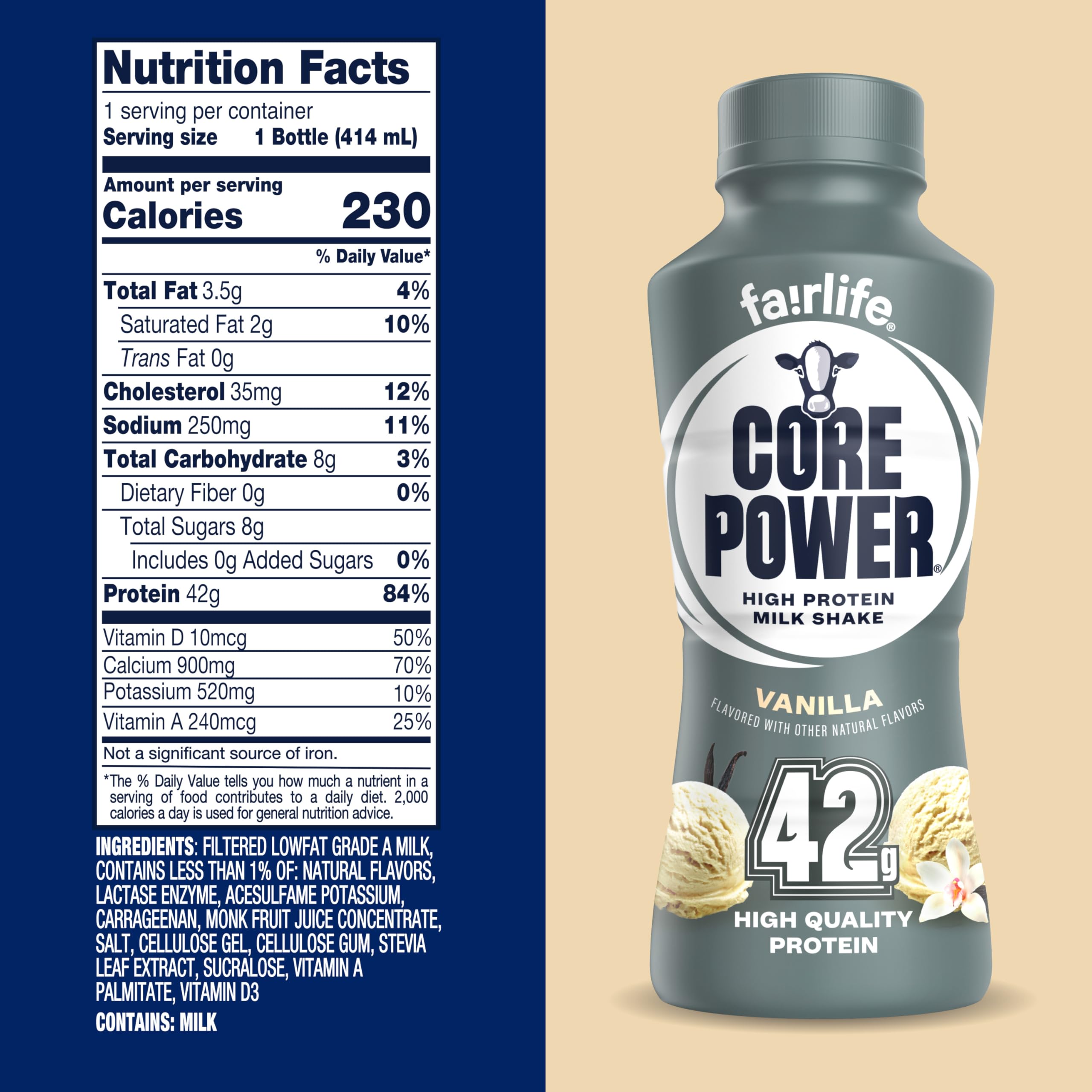 Core Power Elite chilled glass serving showing pleasant flavor and ready-to-drink appeal
