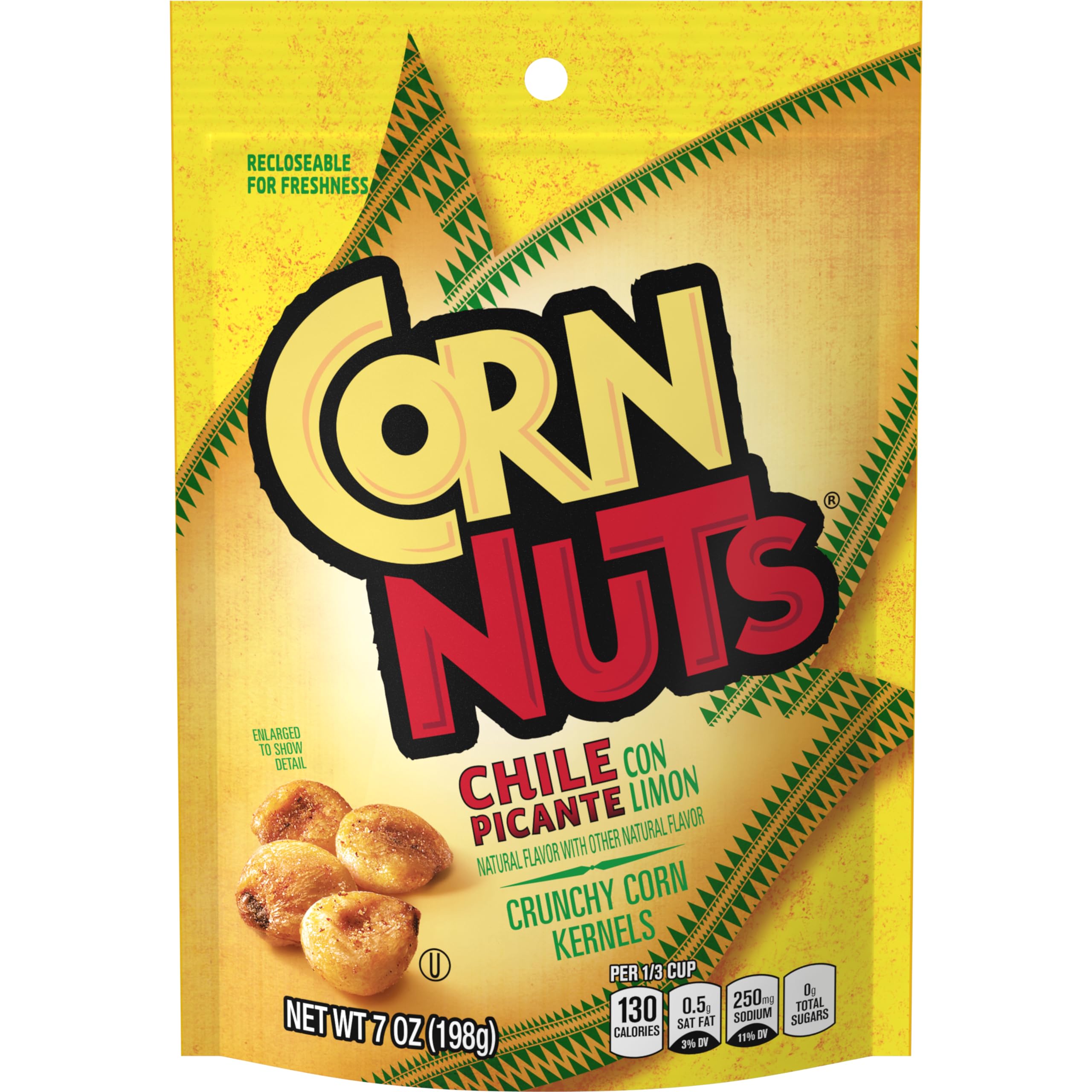 Corn Nuts front packaging showing flavor and resealable benefit