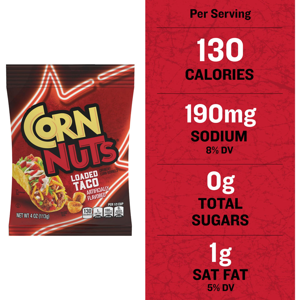 4 oz Corn Nuts bag beside a hand for scale demonstrating portable portion benefit