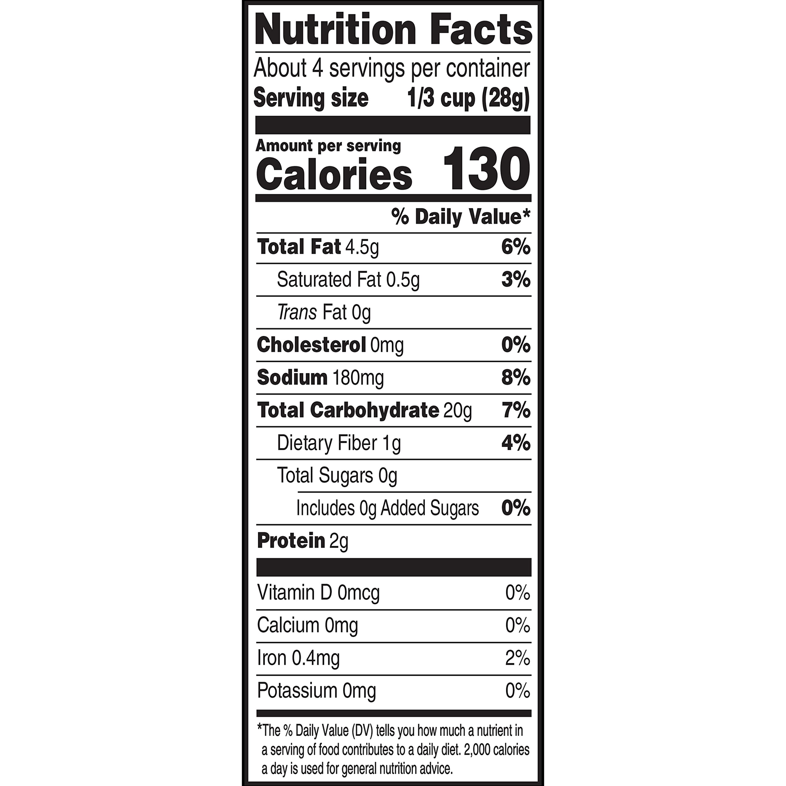 Corn Nuts label close-up displaying nutrition facts and Kosher-friendly mark for dietary info