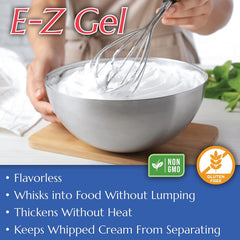Cornaby's gel being stirred into hot soup demonstrating lump-free thickening