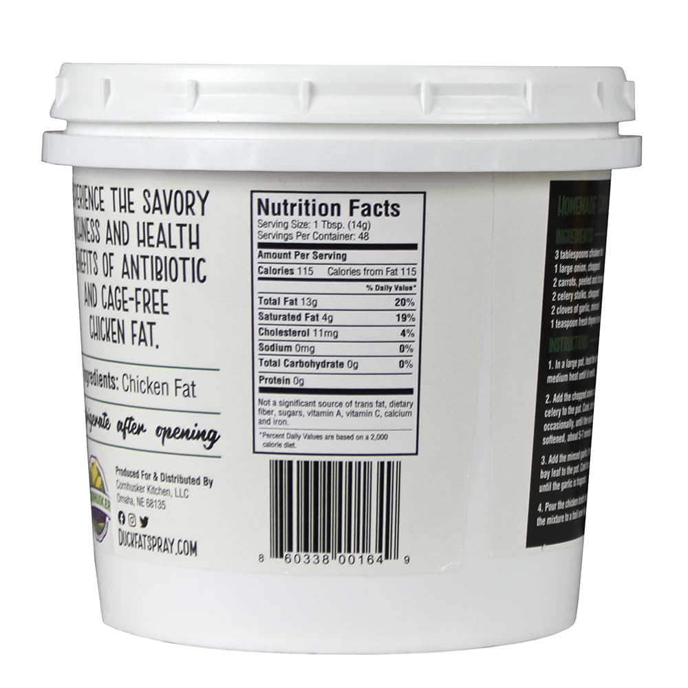 Cornhusker Kitchen open tub showing smooth rendered chicken fat texture and usability