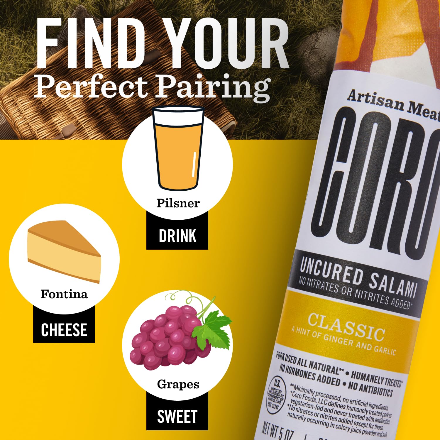Coro salami packed in lunchbox for easy midday protein snack