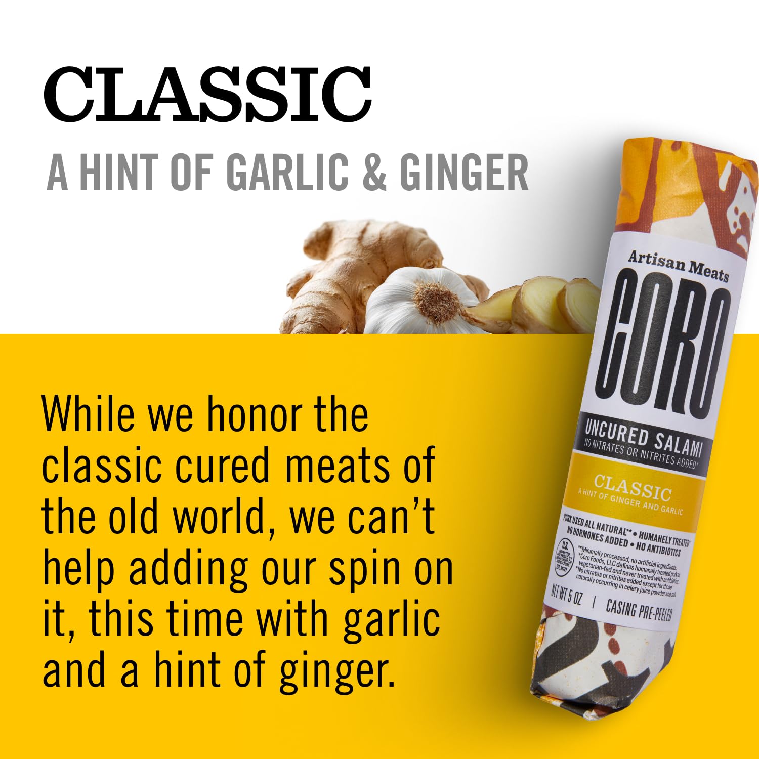 Coro salami stick on charcuterie board enhancing entertaining appeal