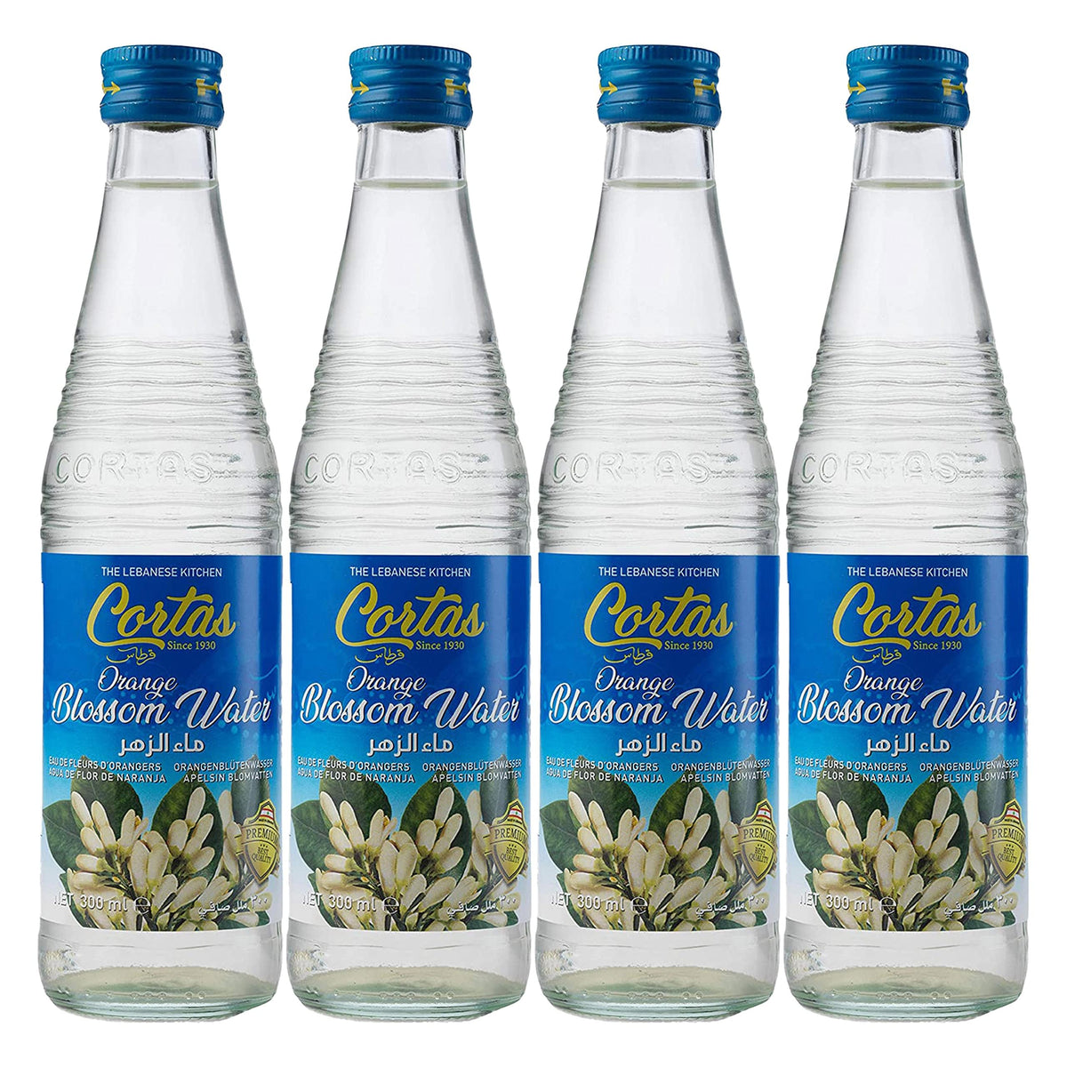 Cortas bottle front packaging showing product and floral aroma benefit