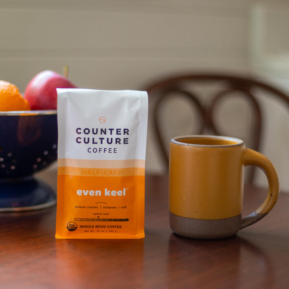 Counter Culture Even Keel 12oz bag size comparison showing how much coffee you get