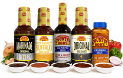 Country Bob's bottles lined up highlighting variety and easy selection