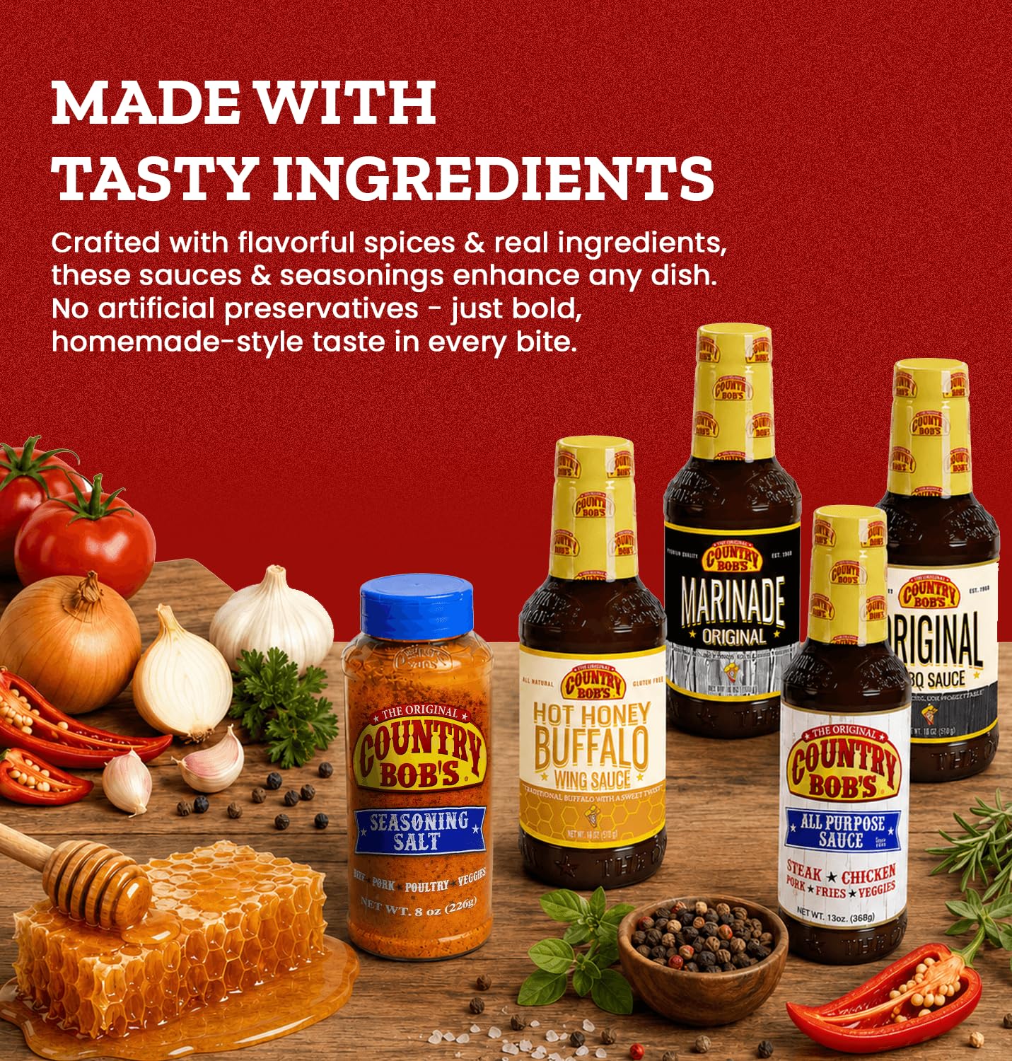 Country Bob's label and ingredient list closeup showing clear ingredient info