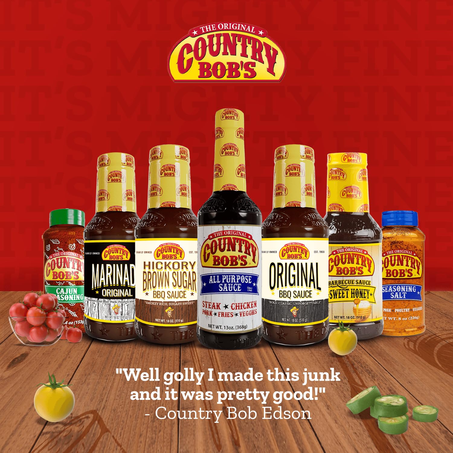 Country Bob's variety pack on a table in lifestyle setting for meal inspiration