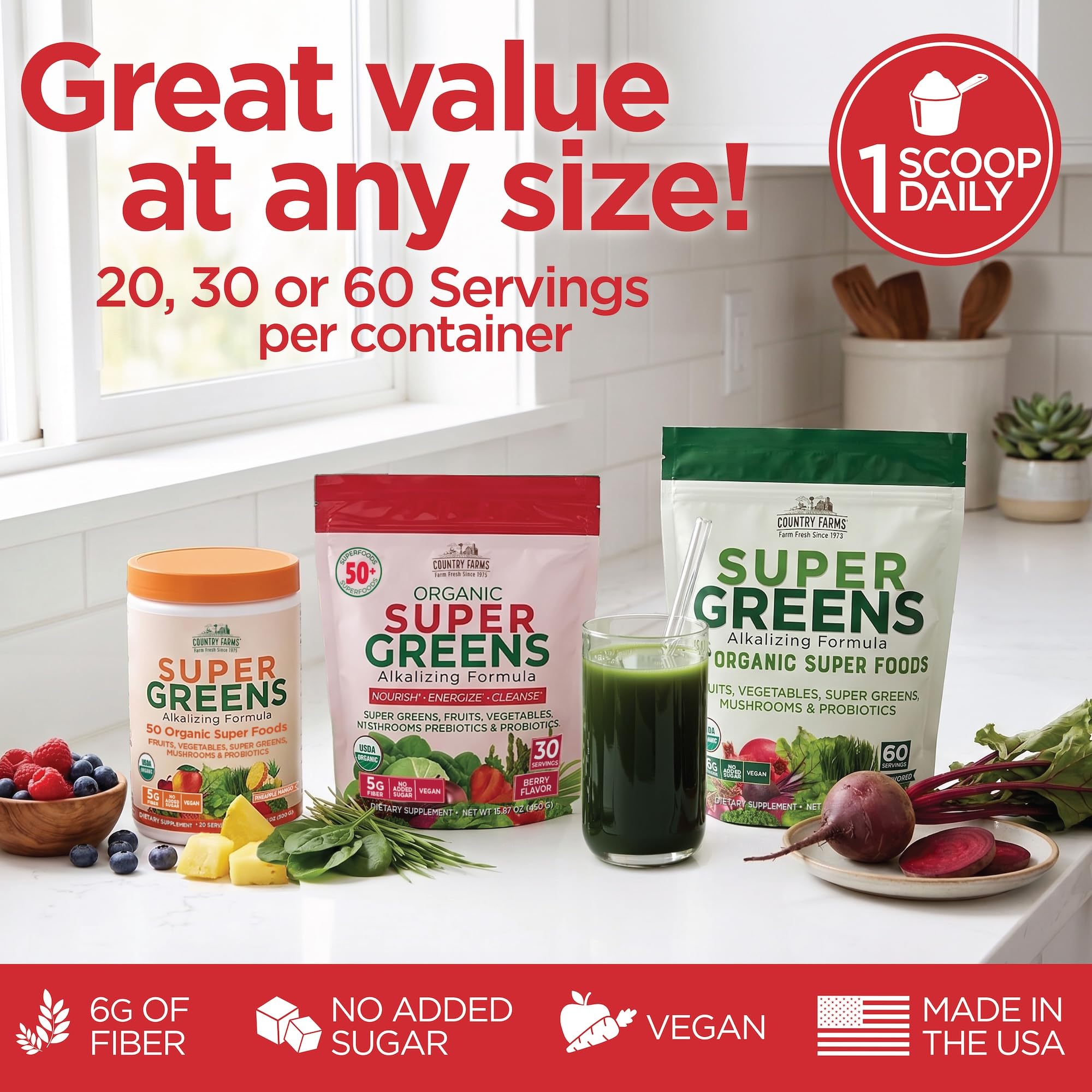 Country Farms two-pack on shelf showing quantity and value offer