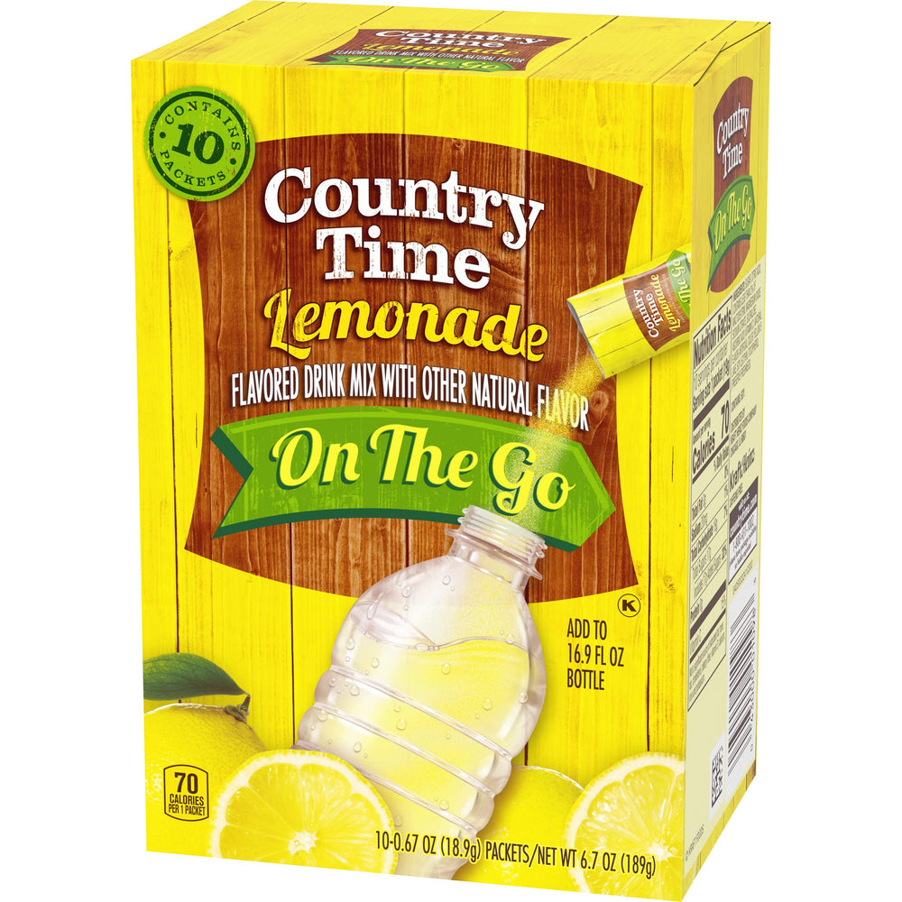 Ten Country Time boxes lined up to show 60 total packets for bulk convenience benefit