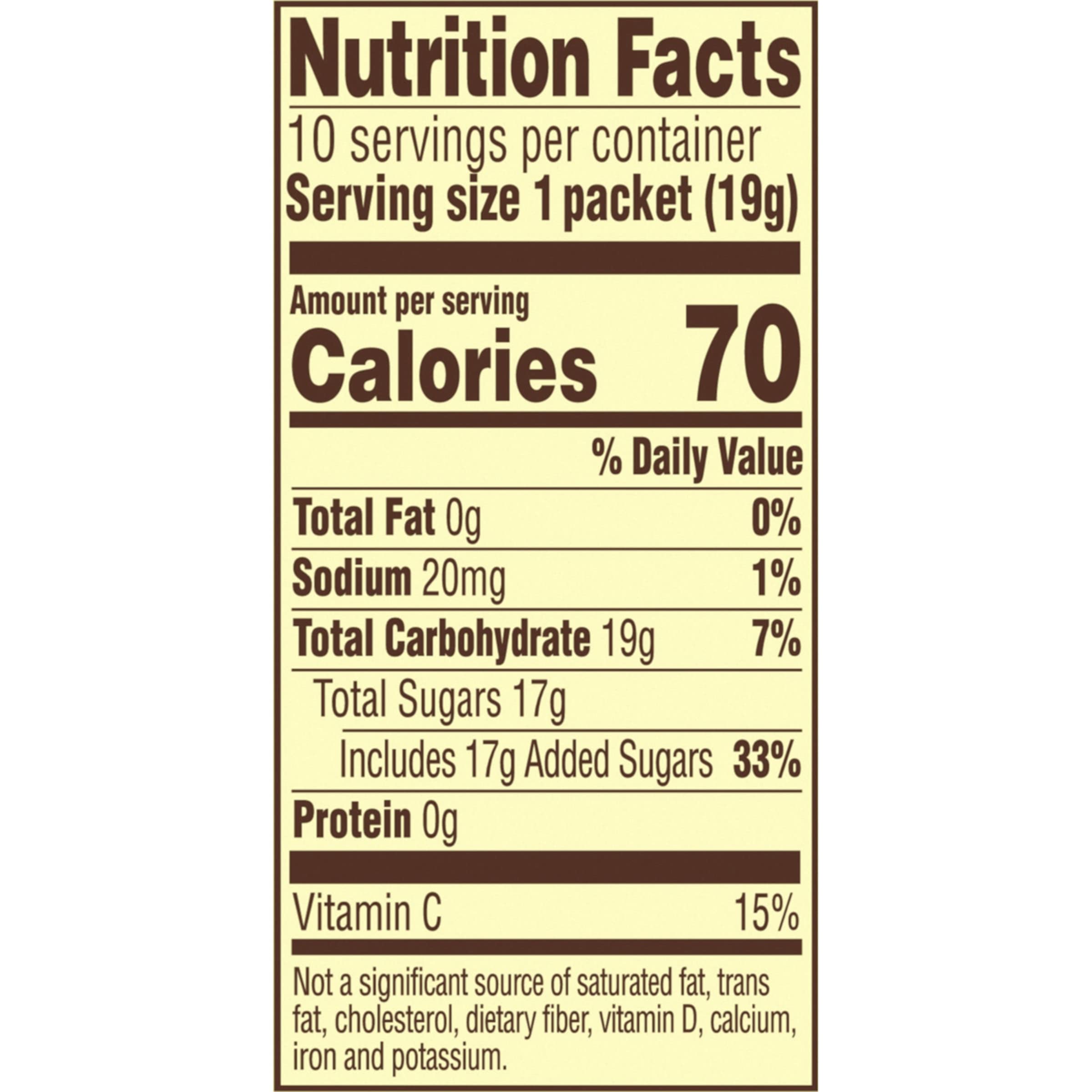 Close-up of a single Country Time packet torn open for instant on-the-go mixing benefit