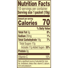Close-up of a single Country Time packet torn open for instant on-the-go mixing benefit