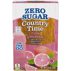 Country Time front packaging showing 72 sugar-free pink lemonade packets, convenient supply