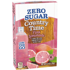 Country Time single packet close-up with tear notch, fast mixing benefit