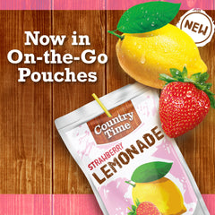 Close-up of Country Time pouch spout showing quick, no-mess pouring benefit