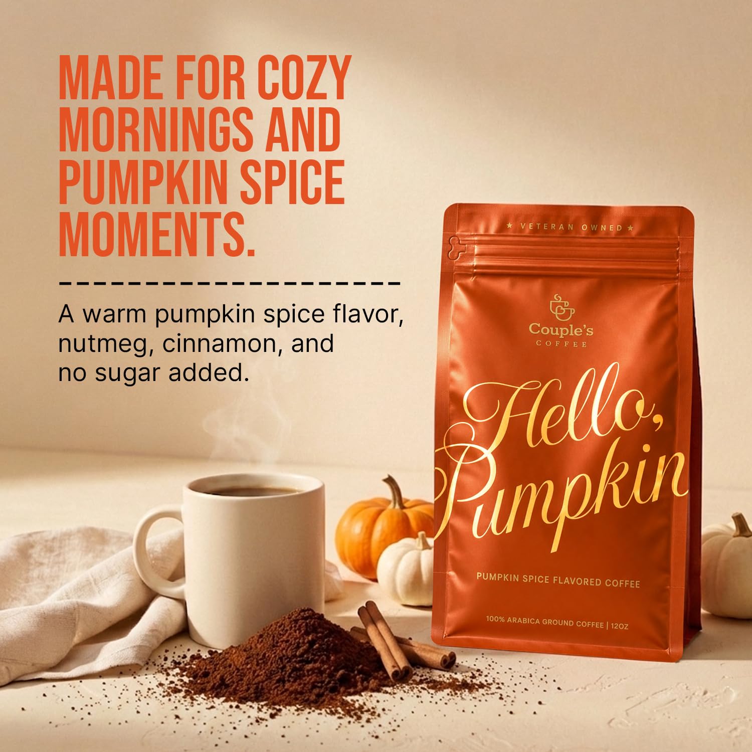 Pairing Couple's Coffee pumpkin spice cup with dessert for seasonal enjoyment