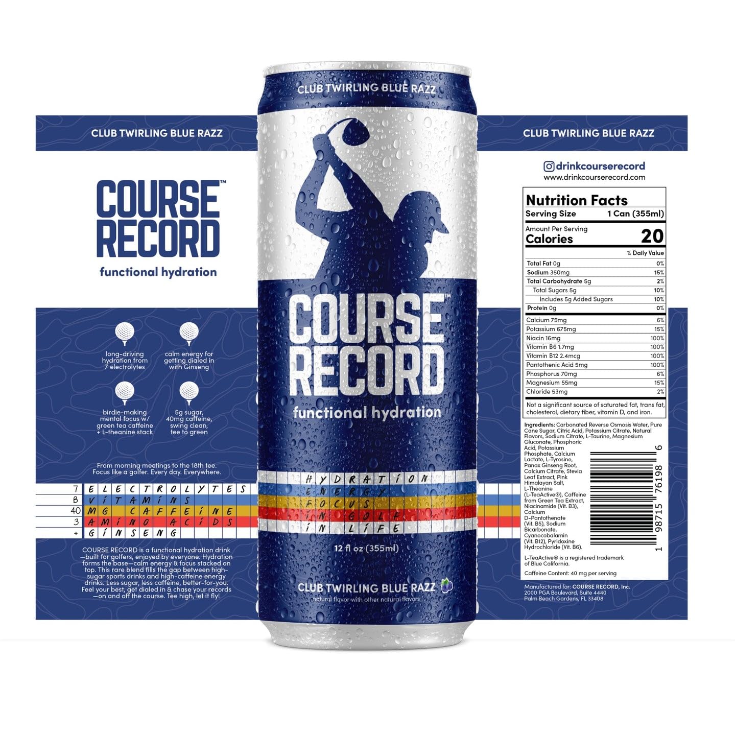 COURSE RECORD close-up of can label highlighting ingredients