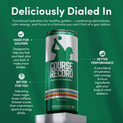 COURSE RECORD ingredients label close-up showing electrolyte and clean list