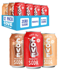 Cove Soda front packaging showing 12-pack and brand clarity