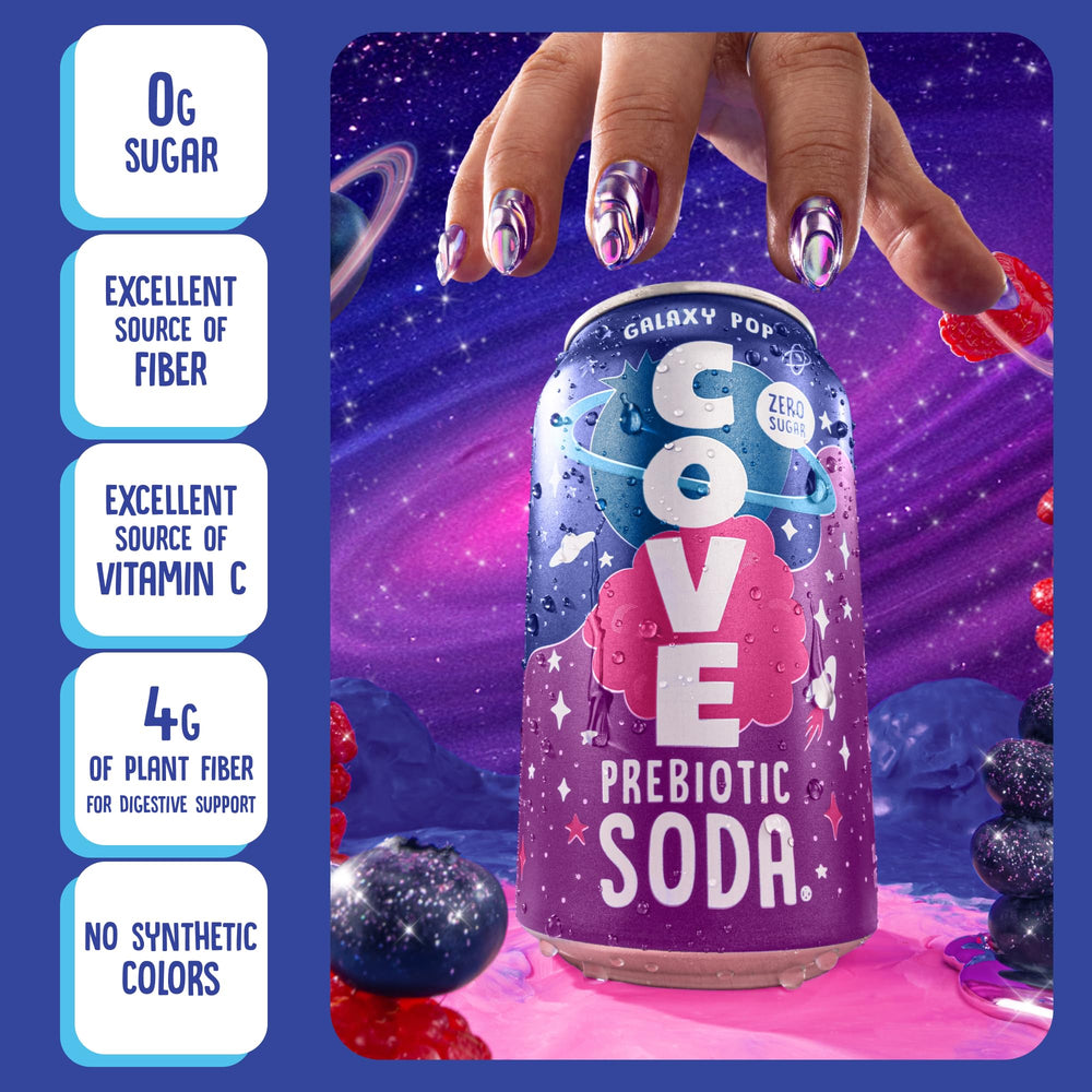 Cove Soda can bubbles close-up showing carbonation and lively mouthfeel