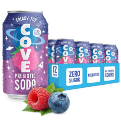 Cove Soda front can showing Galaxy Pop design and bright berry appeal