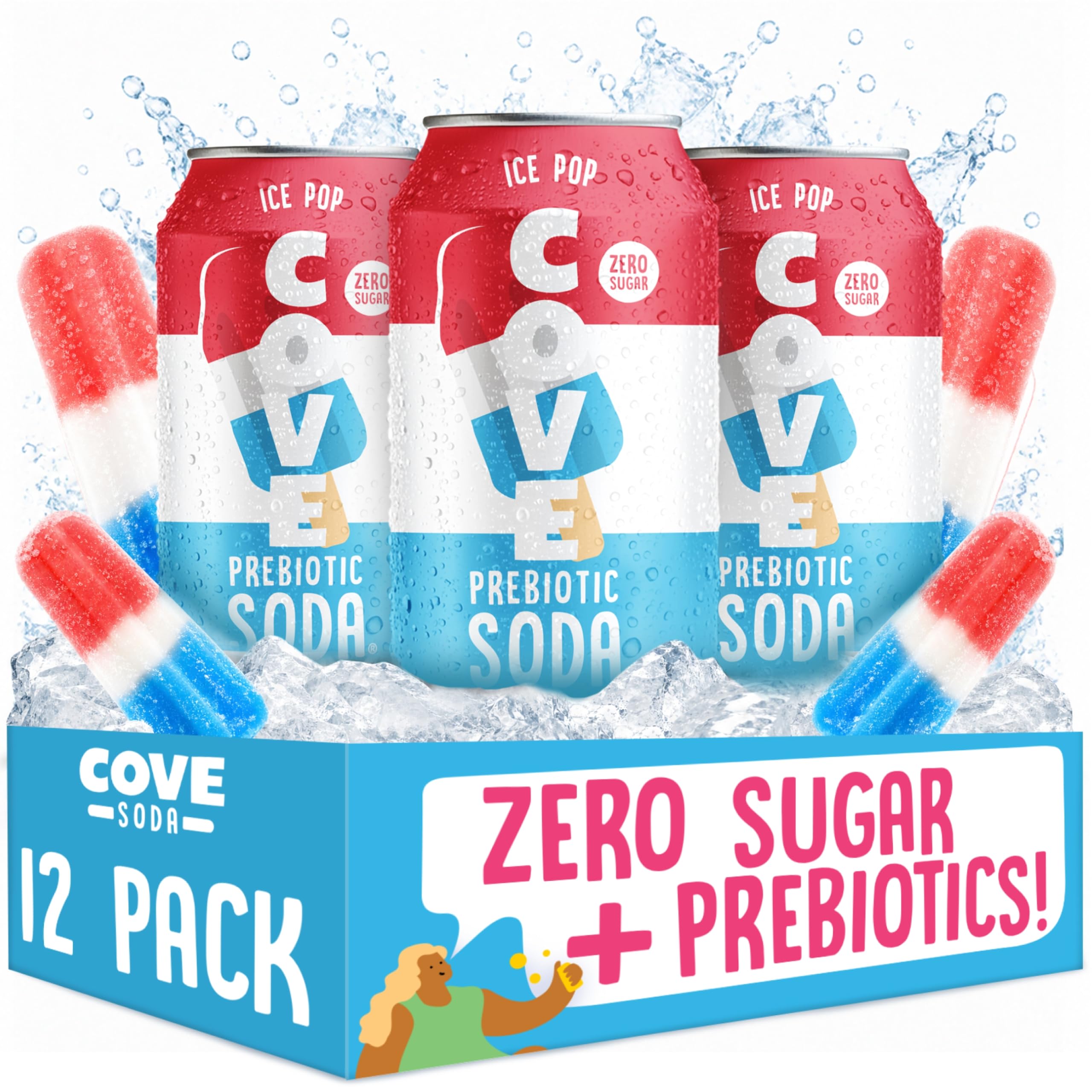 Cove Soda Ice Pop front packaging showing label and 12-pack convenience