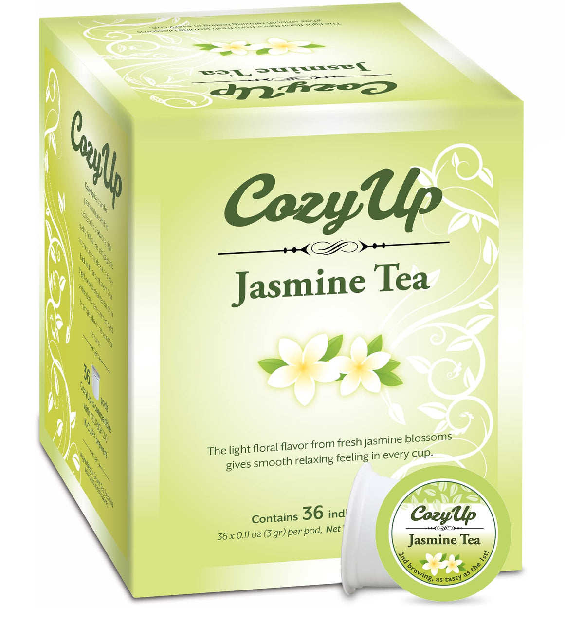 Cozy Up front packaging showing 36-count box and branding benefit convenience