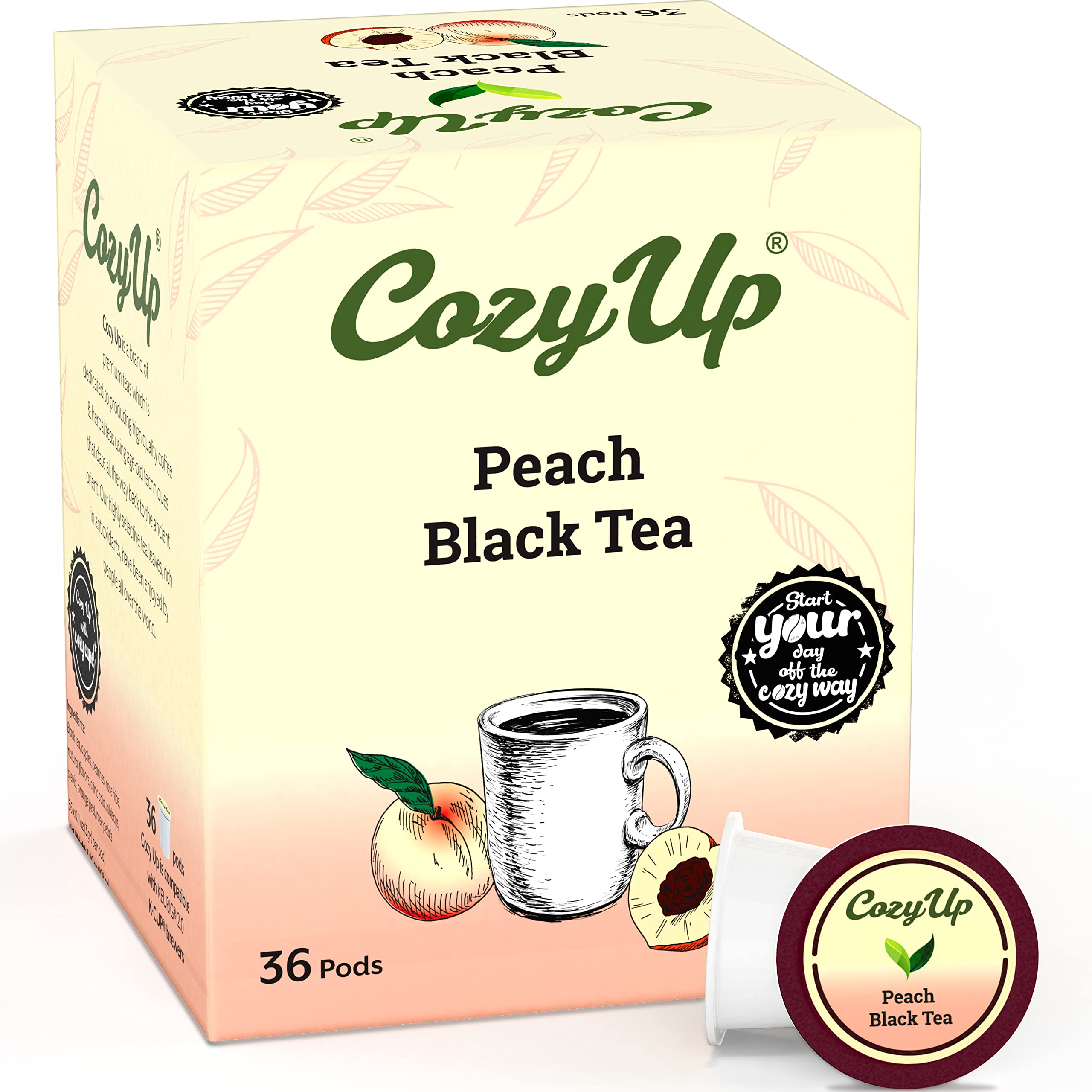Cozy Up front packaging showing 36-count pods and clear branding for convenient servings