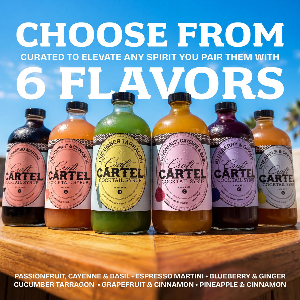 Craft Cartel syrup served on a styled bar setup for entertaining inspiration