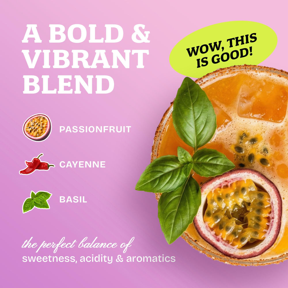 Craft Cartel syrup poured into a cocktail glass, demonstrates easy drink transformation