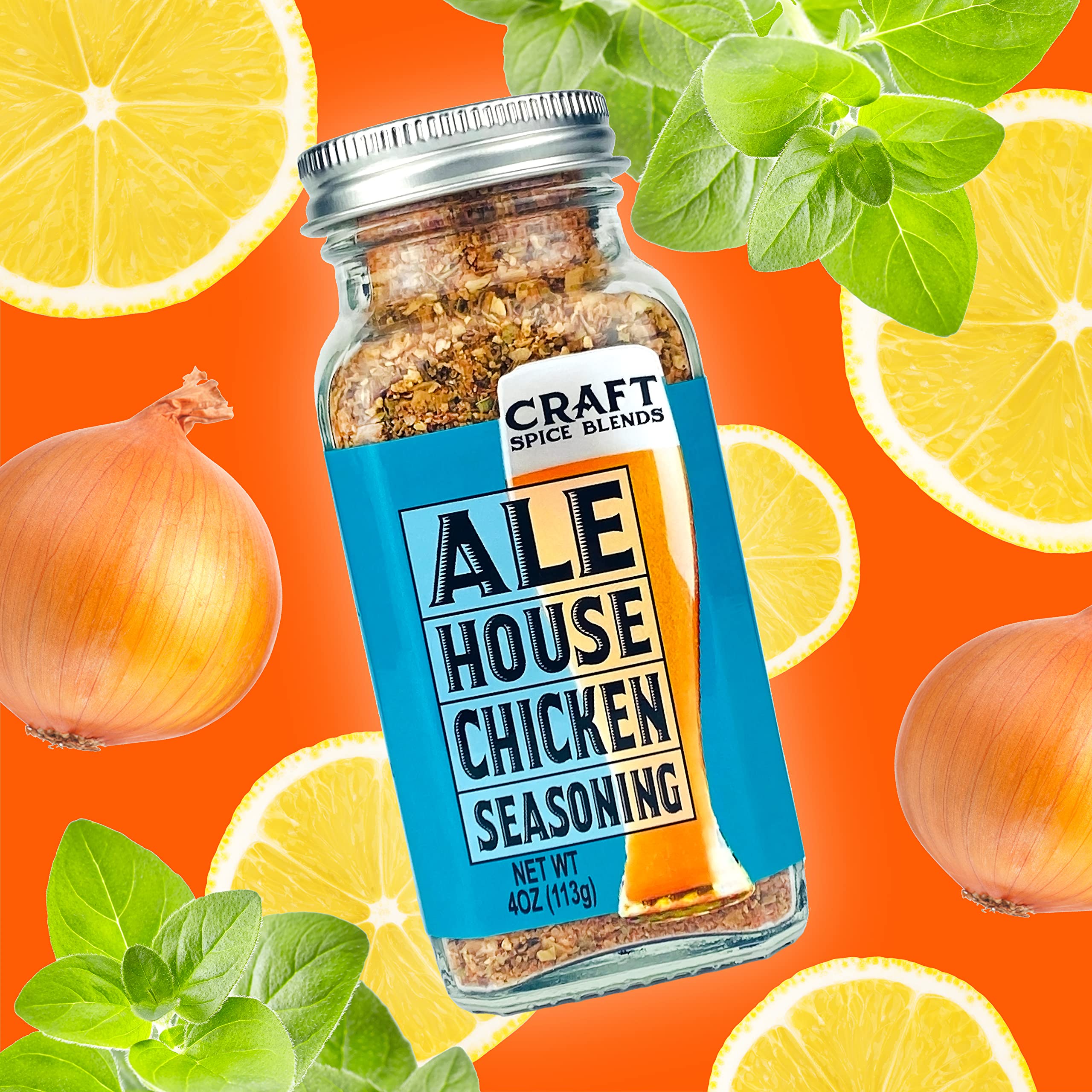 Craft Spice Blends Bourbon Barrel Steak jar label and contents, builds savory crust