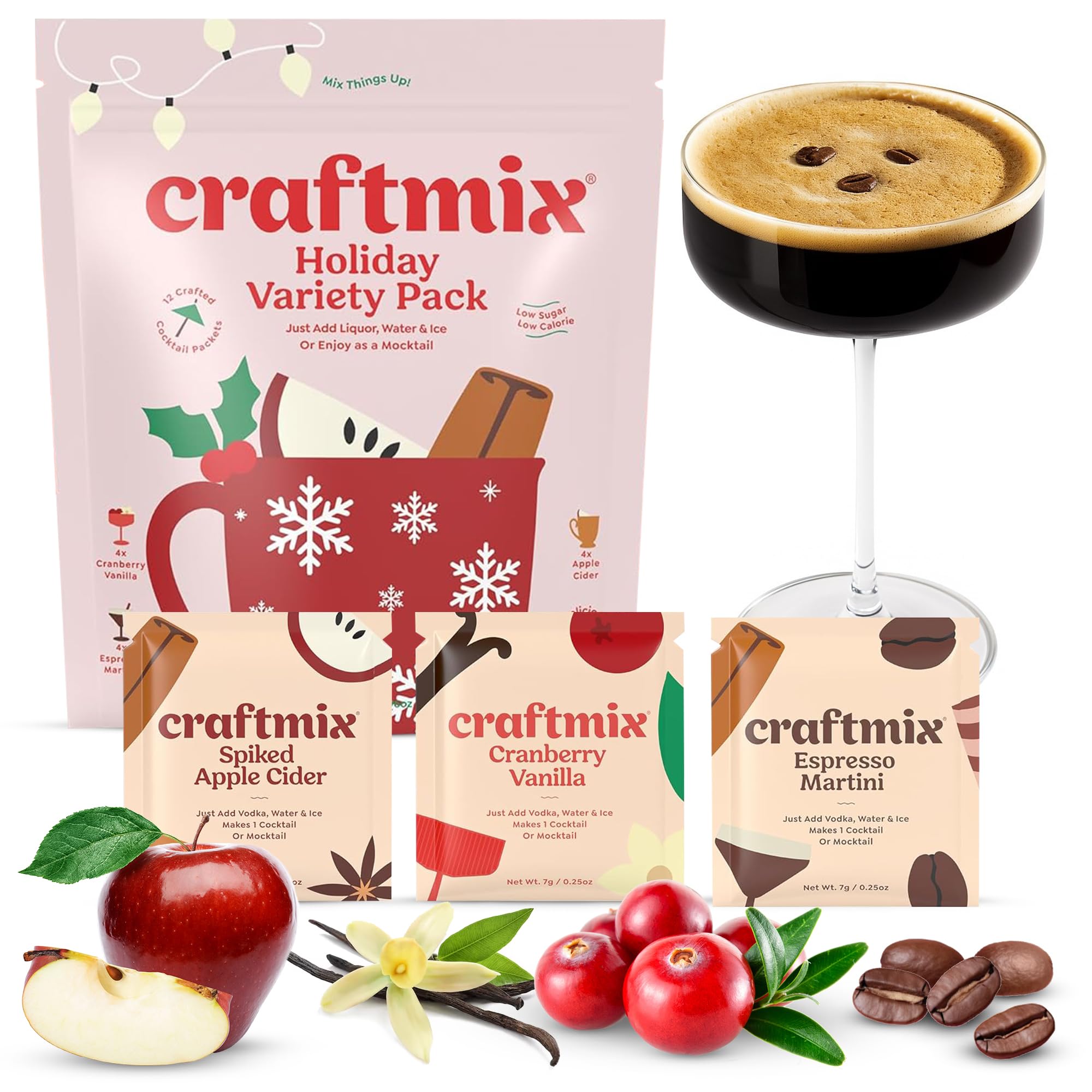 CRAFTMIX front packaging showing 12-pack holiday variety, easy gifting benefit