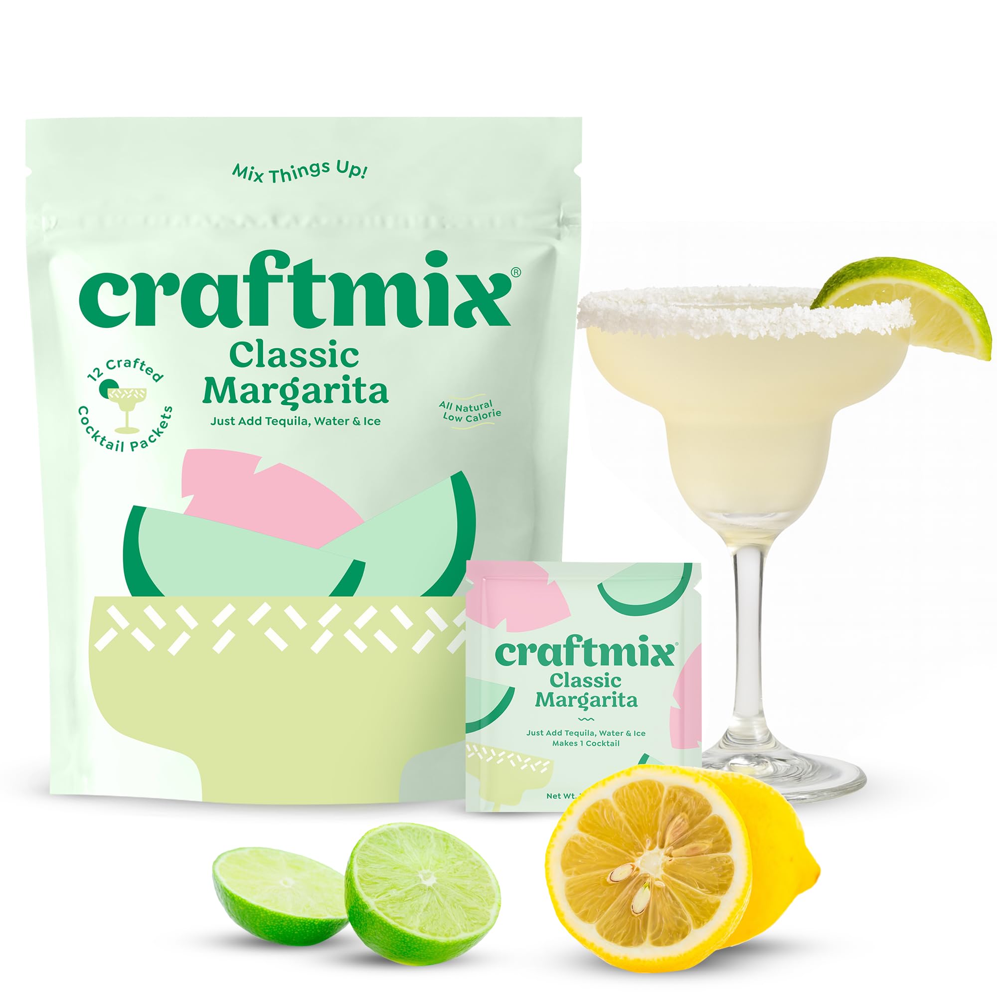 CRAFTMIX front packaging showing 12 single-serve packets, convenient for parties