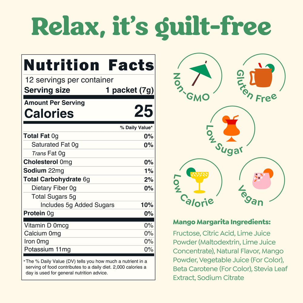 CRAFTMIX close-up of a single mango sachet highlighting natural-ingredient convenience