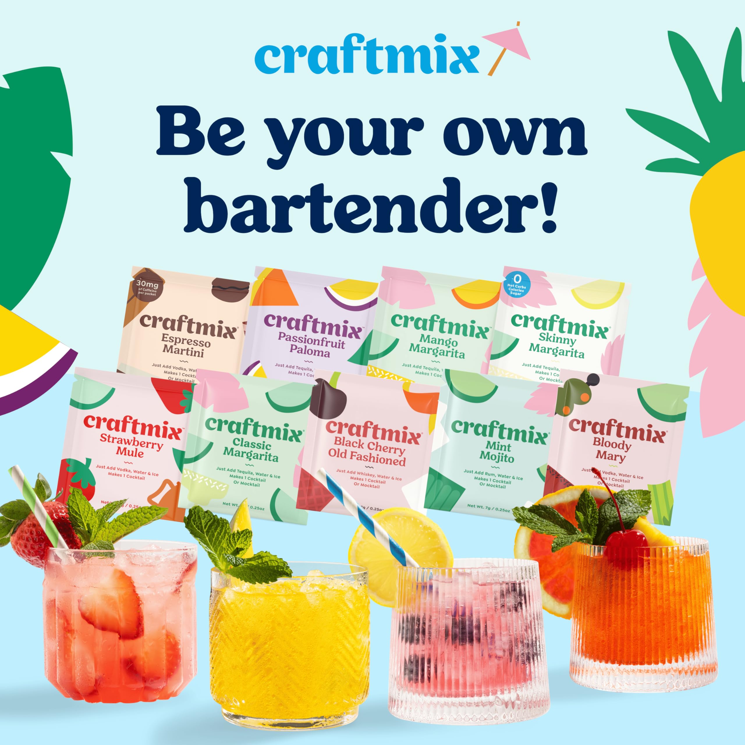CRAFTMIX mixing a packet into water to show quick preparation steps