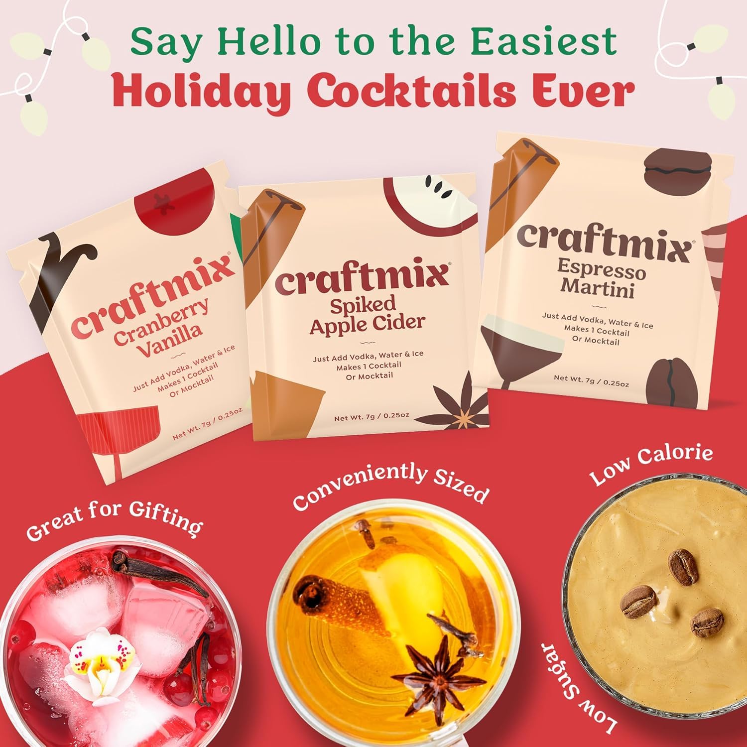 CRAFTMIX packets in a beach cooler showing on-the-go refreshment benefit