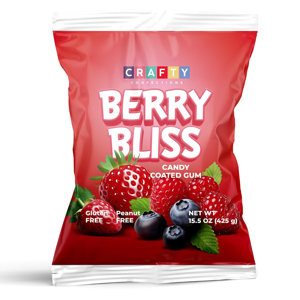 Crafty Confections front packaging showing bag and berry branding, attracts bulk buyers