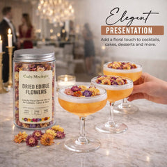 CRAFTY MIXOLOGIST sprinkled flowers topping a cake adding instant visual appeal