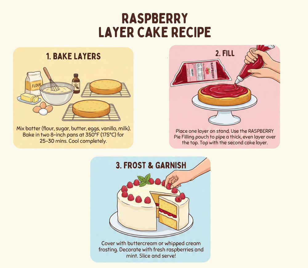 crait baked raspberry pie served illustrating bake-stable filling and clean slices
