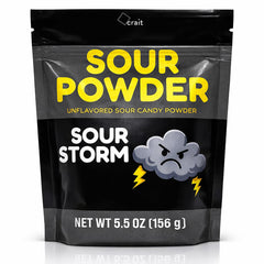 crait front of bag showing 5.5 oz resealable packaging and bold sour branding benefit