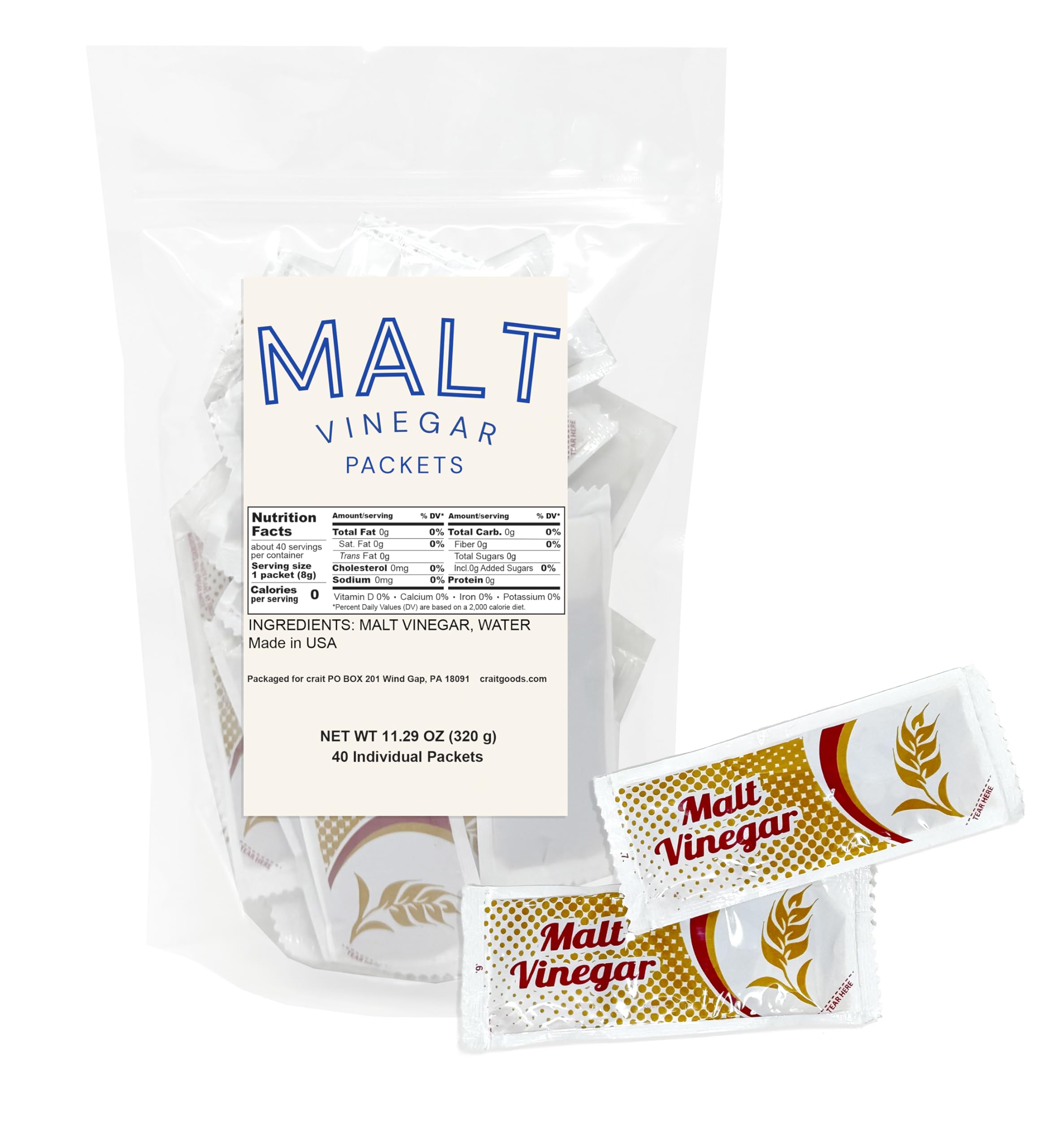 crait front packaging showing 40 packets and clear branding for easy storage
