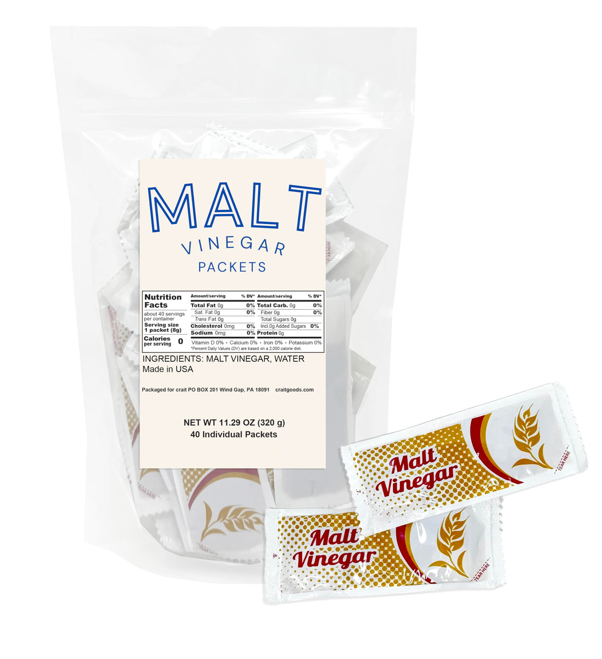 crait front packaging showing 40 packets and clear branding for easy storage
